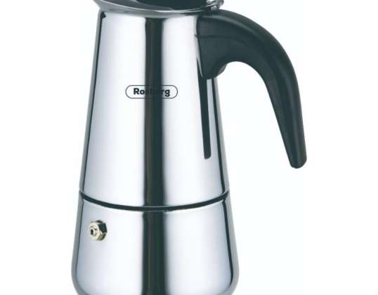 Espresso Coffee Maker Rosberg R51173F4, 4 cups, Inox body