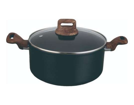 Oliver Voltz OV54418F24D, Paris Series, Aluminum saucepot 24сm.*15 сm, 6.5 l., Non-stick coating, Heat sensor, Induction, Black
