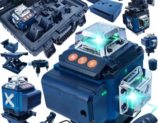 LASEROVÁ VODOVÁHA KRÍŽOVÁ ČIARA LASER ZELENÁ SAMONIVELAČNÁ 4D 360 ONDRAGON