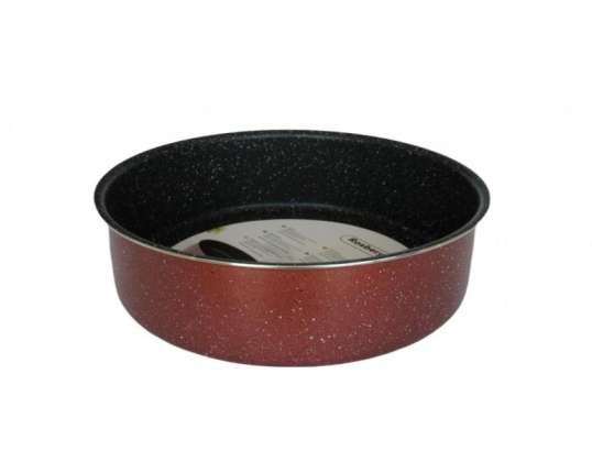 Baking tray Rosberg R51222G30, Round,30*8cm., Marble finish, Bordeaux melange/aluminium
