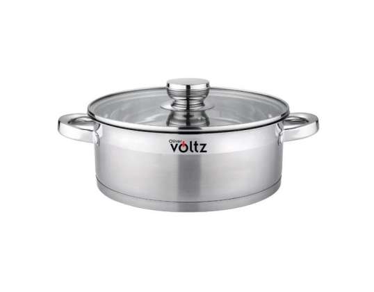 Oliver Voltz OV51210Q20, Stainless Steel Casserole, Ø20 x 7 cm- 2.0 Liters