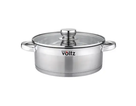 Oliver Voltz OV51210Q24, Stainless Steel Casserole, Ø24 x 9 cm- 3.9 Liters