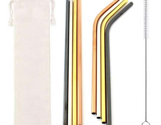 AG371C METAL STRAWS 10 EL. COLORFUL