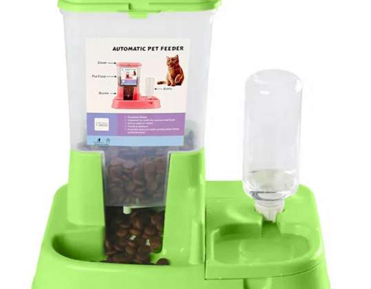 AG808B 2in1 GREEN FOOD AND WATER DISPENSER