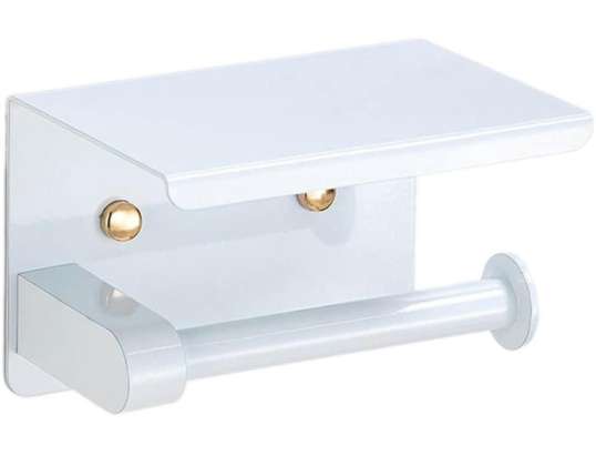 AG887C SUPORTE DE PAPEL COM PRATELEIRA BRANCA