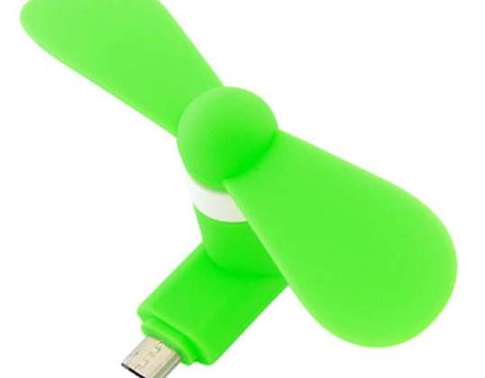AK35J MICRO USB TELEFOON VENTILATOR GROEN