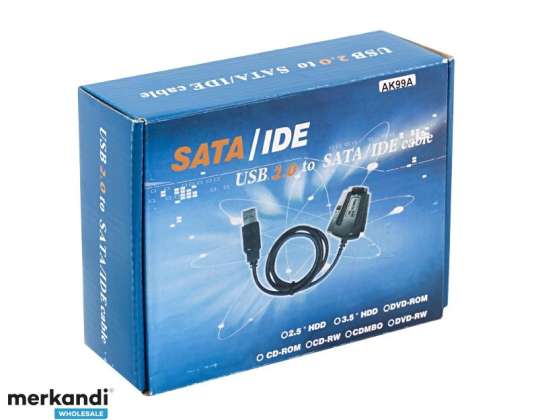 AK99A АДАПТЕР USB НА IDE 2,5"+3,5"+SATA