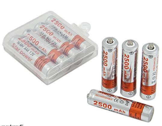 BC53 4x AKU ΑΑΑ ΑΣΤΕΡΙ ΙΣΧΥΣ 2500MAH NI-MH