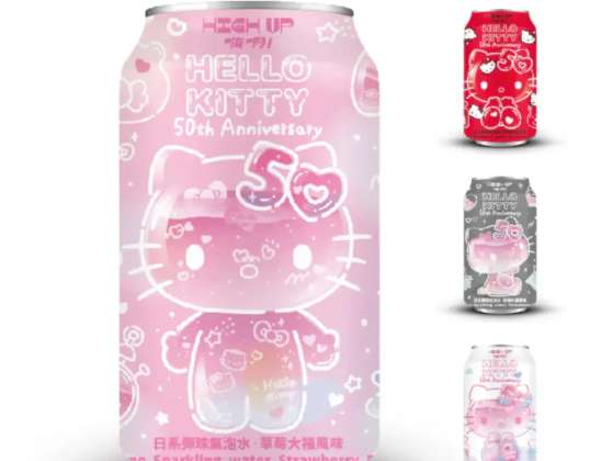 High Up Japanese Ramune Hello Kitty Sparkling Water Strawberry Daifuku flavor 330ml