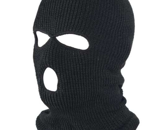 BQ42D BALACLAVE CAGOULE 3 TROUS BLAC