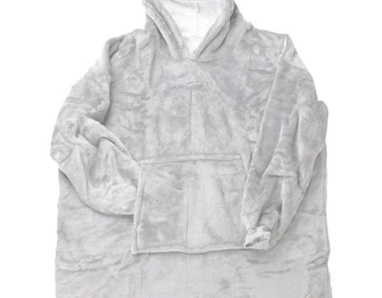 BQ82 DECKE &quot;SWEATSHIRT TYPE&quot; 2in1 GRAU