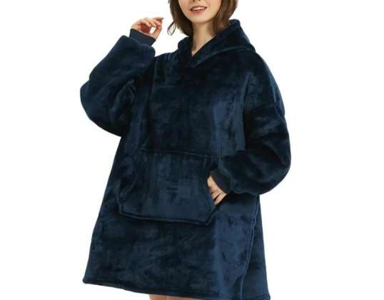 BQ82B DECKE &quot;SWEATSHIRT&quot; 2in1 BLAU