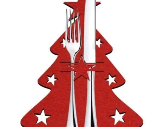 BQ86A CUTLERY POCKETS 6PCS CHRISTMAS TREE