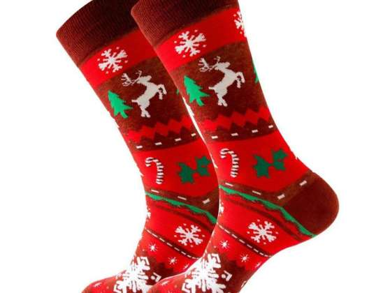 BQ92A SOCKS 37 44 CHRISTMAS RED