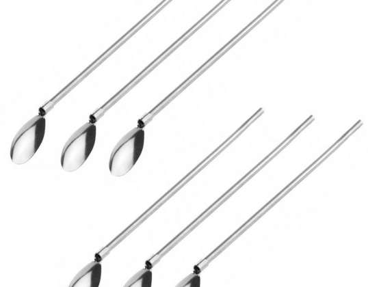 DA142 STRAWS METAL COFFEE SPOONS