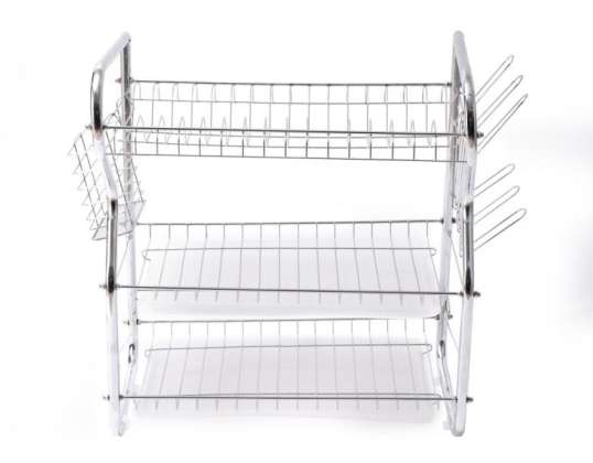 Rosberg R53000O, Dish dryer, 3 levels, 43x24x45 сm., Chrome