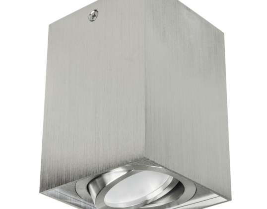Tuba / Maclean Surface Mount Halogen Spot Square Aluminium GU10 80x80x115mm Matte Chrome MCE426 C/M