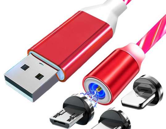KK21W MAGNETIC CABLE 3 in 1 LED RED