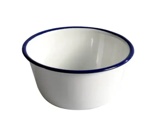 Rosberg R54524B15, Carbon steel enamel pudding bowl, 15x8сm., White
