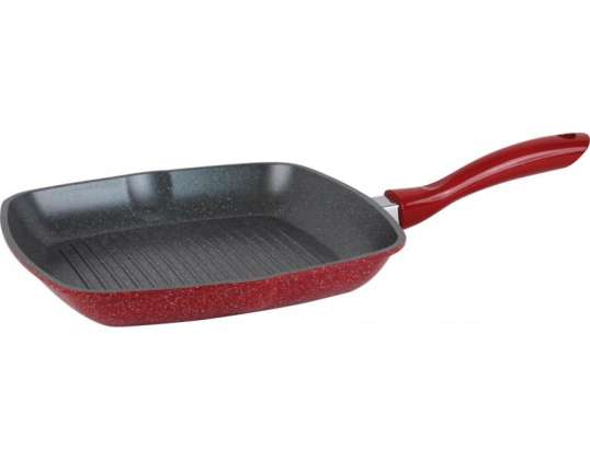 Oliver Voltz OV54316A28, Die cast square grill pan, 28x28сm., Marble non-stick coating, Induction, Red