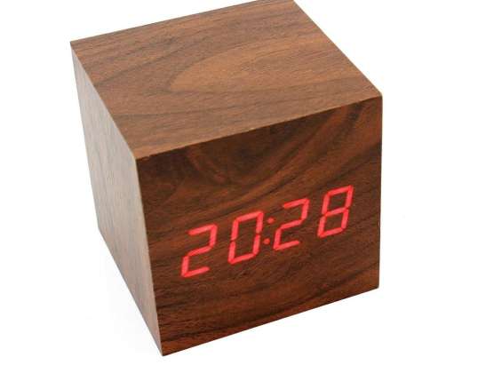 ZG2D LED UR I TRÆ 3 CUBE FUNKTIONER