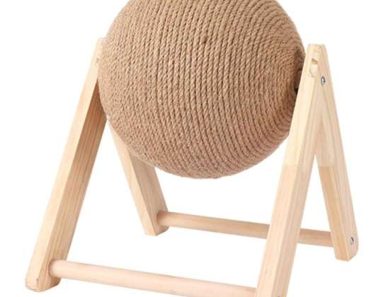 ZW8E CAT KRABBEN PAAL BAL ROTERENDE BAL 12x20x17x19cm Beige