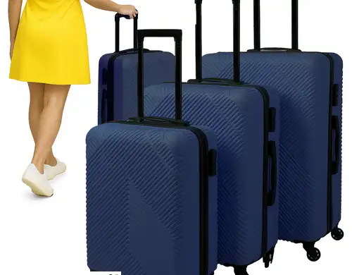 Čemodānu komplekts 3in1 tumši zils Trizand 26664