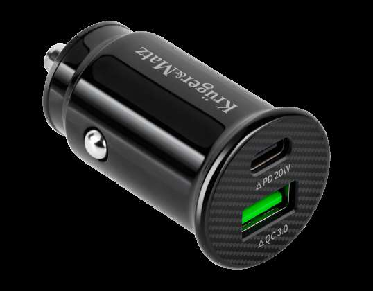 Kruger&amp;Matz dual USB 3100 mA automašīnas lādētājs ar Quick Charge 3.0 un Power Delivery
