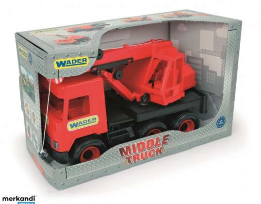 Red crane 38 cm middle truck in a cardboard box