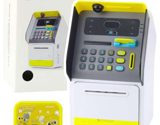 Geldautomat Safe Sparschwein PIN Code Geldautomatenkarte Gelb