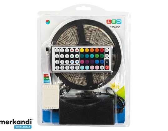 70 784 # RGB 5050 LED juostelių rinkinys 5 m / 300 tvarkyklės maitinimo juosta atspari vandeniui