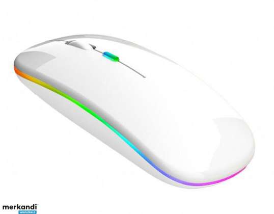 AK211B Mouse fără fir rgb alb