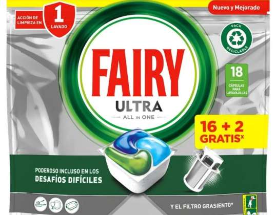 Fairy vaatwascapsules 16+2 u. Alles in één ultra.