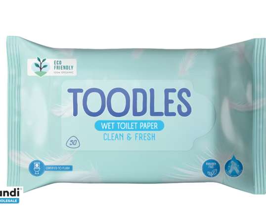 Toodles puhdas ja märkä wc-paperi Tuore, 50 kpl/pakkaus