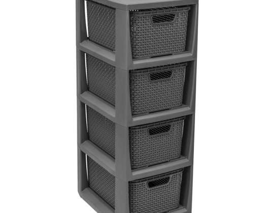 Shelf with 4 Baskets BranQ Anthracite