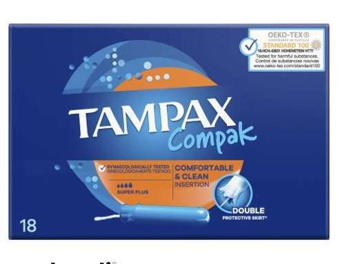 Tampax Compak Super Plus 18 tk | Diskreetne ja võimas kaitse | Hulgimüük