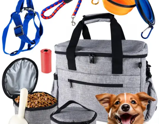 SAC DE VOYAGE POUR CHIEN AVEC UN ENSEMBLE D’ACCESSOIRES - PARFAIT POUR LES VACANCES AVEC VOTRE ANIMAL DE COMPAGNIE