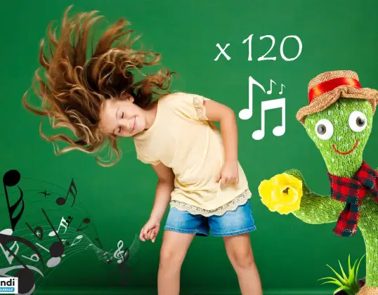 CACTUS DANSANT INTERACTIF CHANTANT ET RÉPÉTANT DES SONS - AVEC EFFETS DE LUMIÈRE, 120 CHANSONS
