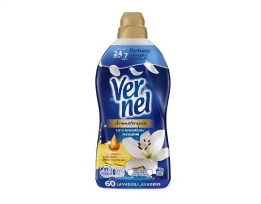 Vernel Concentré Adoucissant 1,08 L Aromathérapie Lily Irrésistible | 60 doses de parfum intense | Grossiste