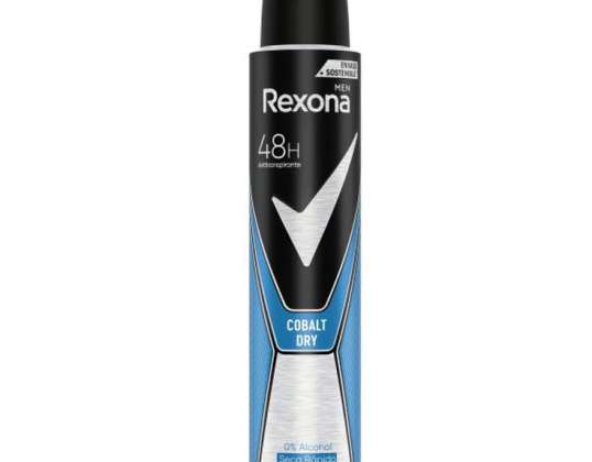 Rexona Hommes Déodorant Spray 200 ml Cobalt Dry | Protection 48H & Fraîcheur Masculine | Grossiste