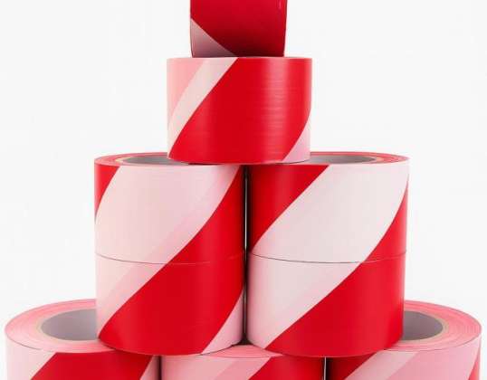 Afspærringstape 500m 250m 150m rulleruller rød hvid flagrende tape advarselstape barrieretape