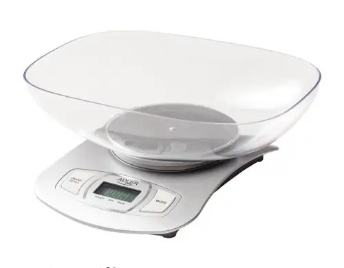 AD 3137 silberne Küchenwaage mit Schüssel