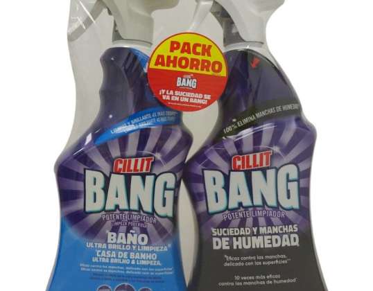 Cillit bang bain 2X750 ml. Saleté et taches, humidité + brillance et nettoyage.