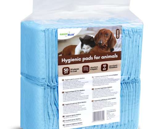 GreenBlue hygiene pads/mats for animals, dogs/cats. to learn to pee. 60x40cm. 50pcs. GB495