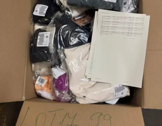 250 € – Mix d’été : 99 pièces de vêtements de marque femme &amp; Hommes, A/B Goods, Palettes mixtes, Stock restant, Pallet Goods, Seconde main