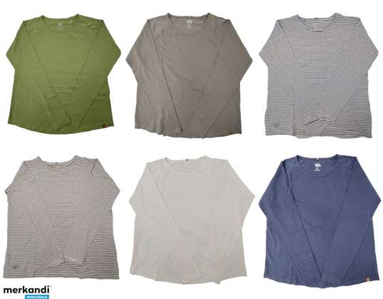 Camel Camisetas de mujer con mangas largas defectuosas