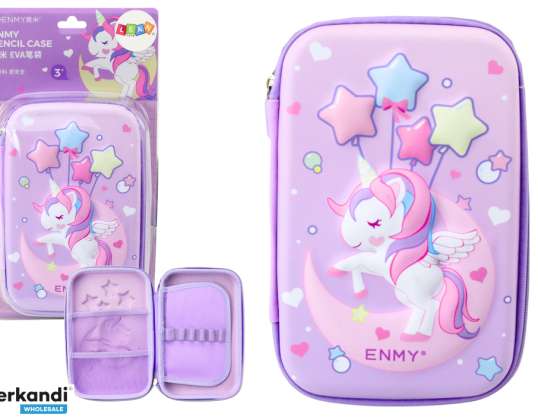 Grande Trousse Licorne 3D Dépliable Violet 23x15x5 cm