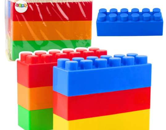 Ensemble de grands blocs de construction dans un sac coloré 28.5x9x9 cm 6pcs.