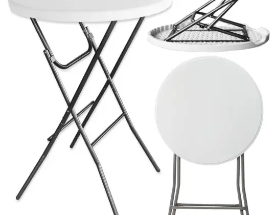 Table Pliante Avec Serrure Table Basse Banquet Traiteur Ronde Blanc 80x88cm