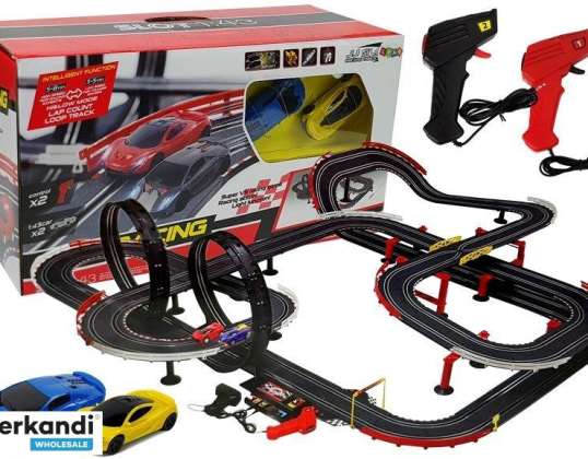Piste de course avec Toy Cars 2 Cars 1420 cm Turbo 1:43 Contrôleurs